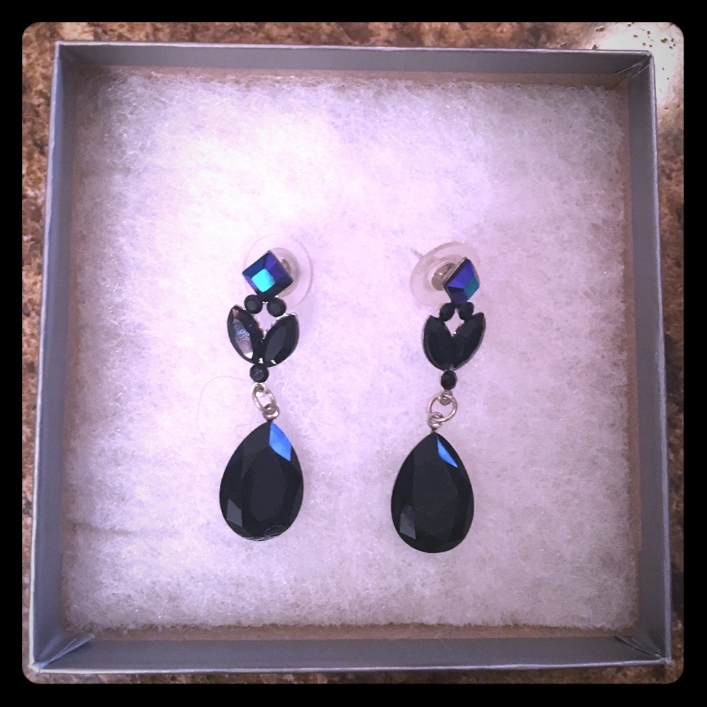 Black pierced earrings